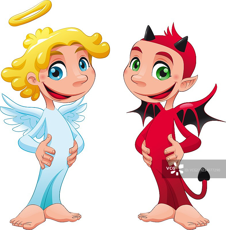 天使与恶魔宝宝图片素材
