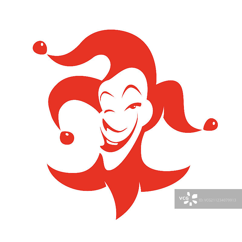 红色小丑狡黠笑容图片素材