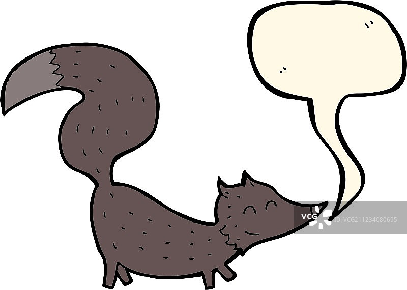 带有对话气泡的卡通小狼崽图片素材