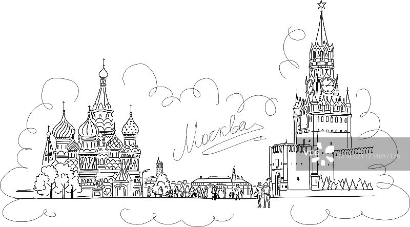 莫斯科红场设计草图图片素材