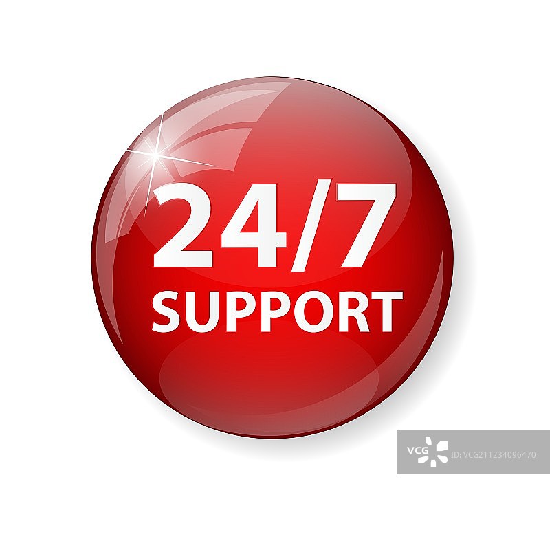 24/7全天候支持标志标签模板图片素材