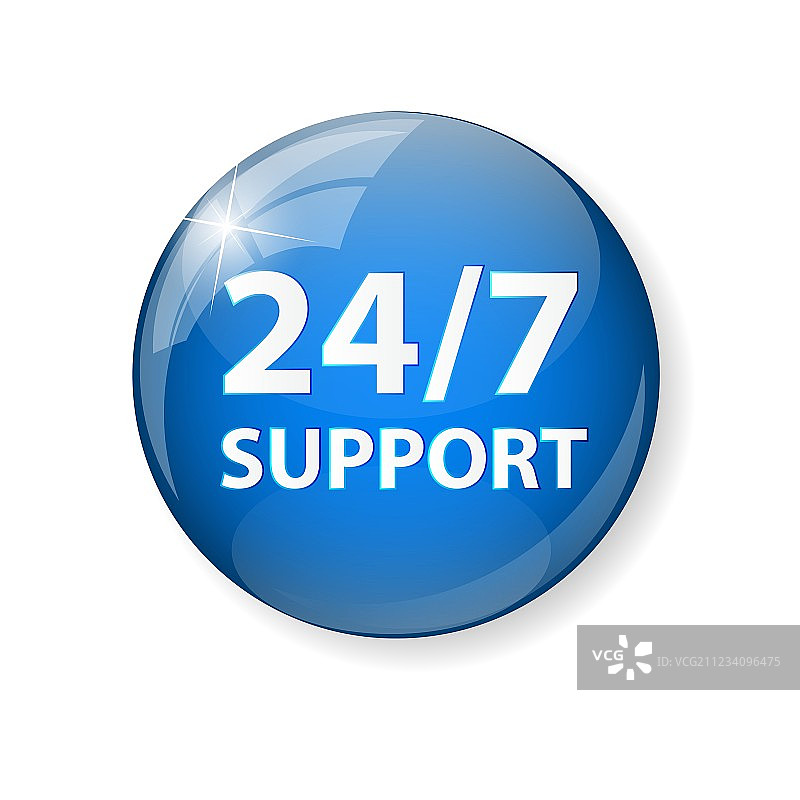 24/7全天候支持标志标签模板图片素材