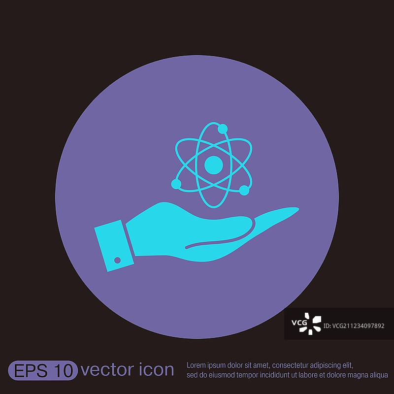 手持原子分子模型图片素材