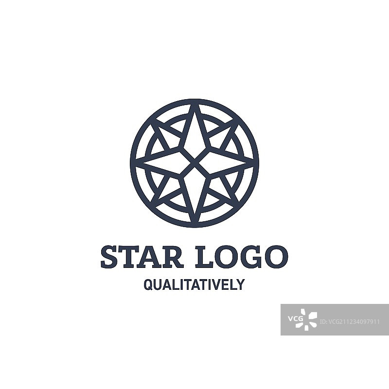 北极星白色扁平风格闪烁灯光图片素材