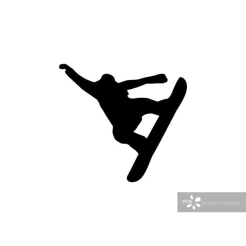 滑雪板轮廓剪影图片素材