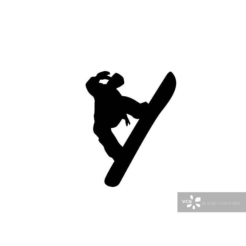 滑雪板轮廓剪影图片素材