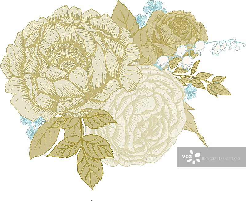 手绘花束图片素材