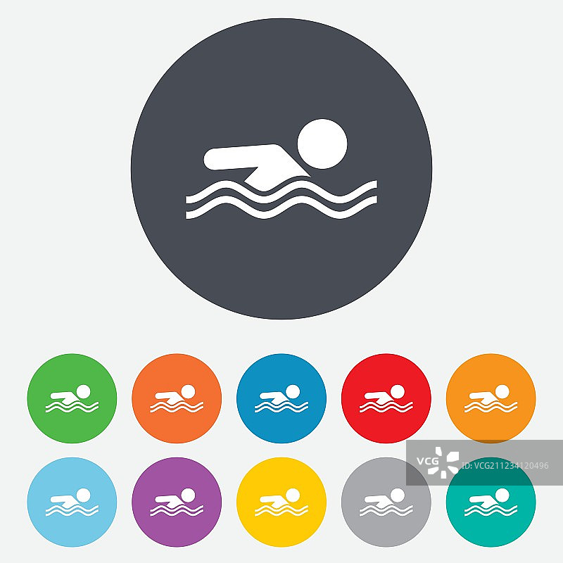 游泳标志图标，泳池游泳符号图片素材