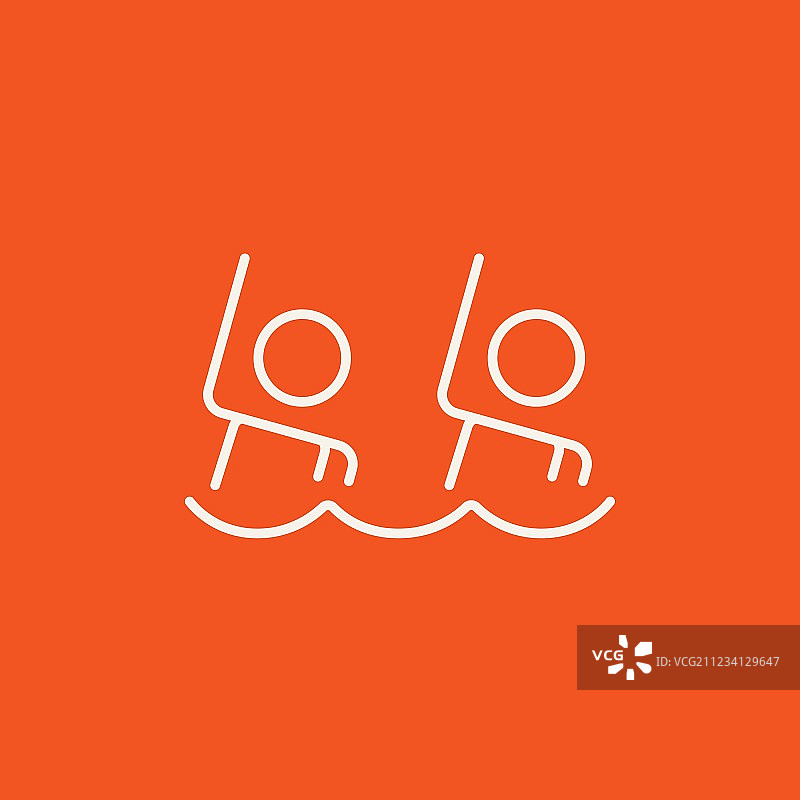 花样游泳线性图标图片素材