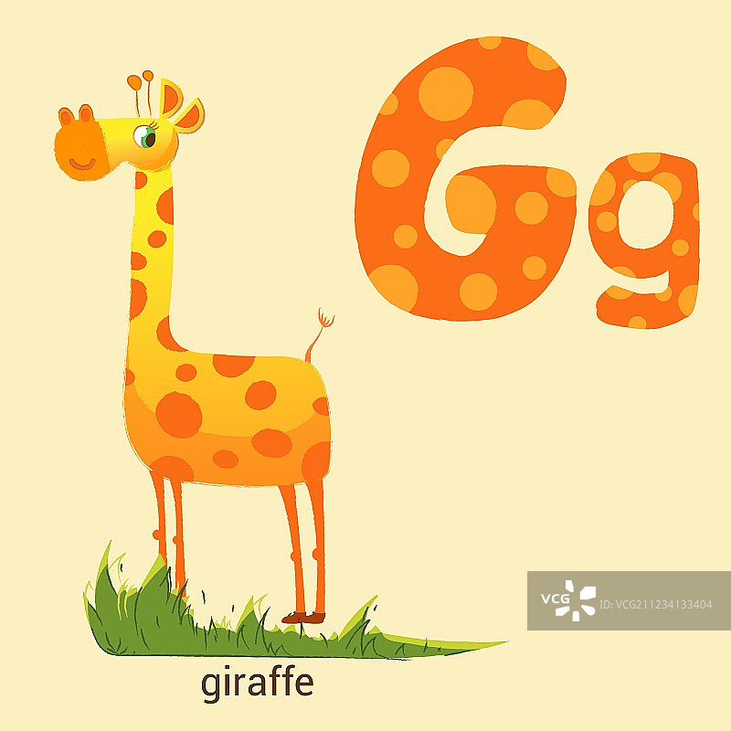 长颈鹿G字母设计图片素材