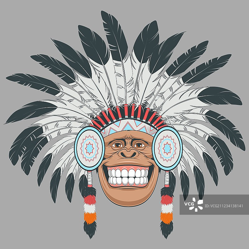 猴子印第安酋长图片素材