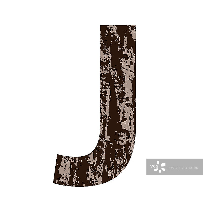 树皮字母J图片素材