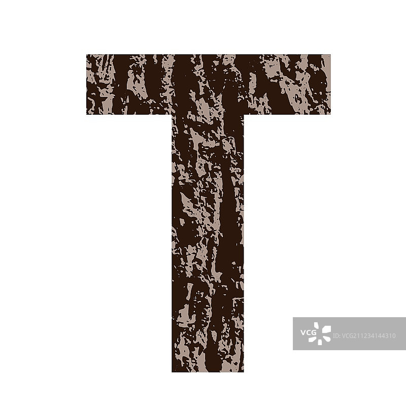 树皮字母T图片素材