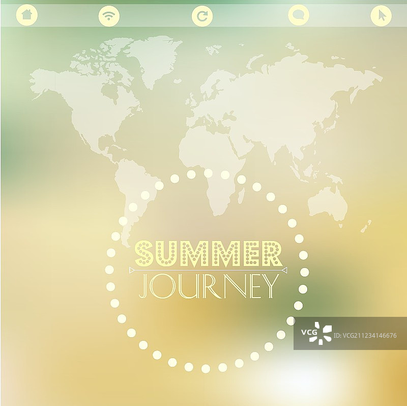 水彩地图网页和移动端模板图片素材