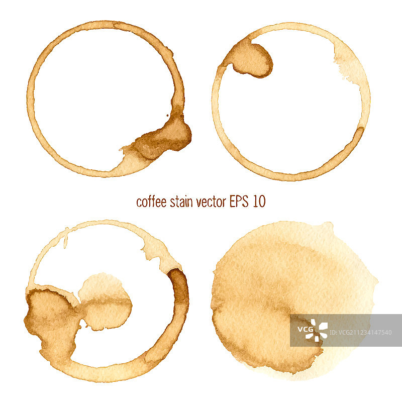 咖啡抽象水彩套装图片素材