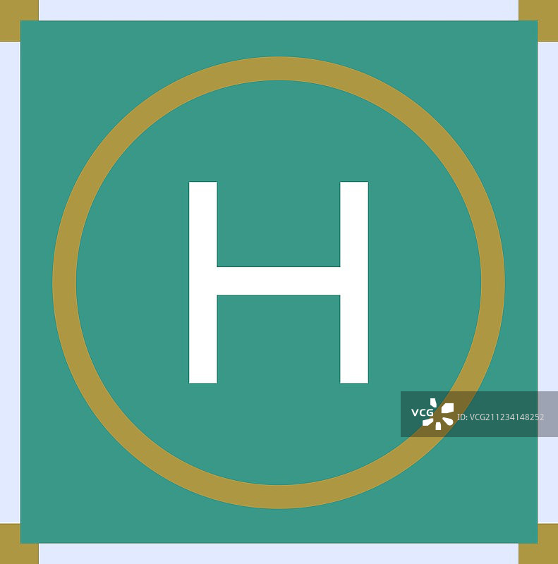 绿色的大型直升机停机坪图片素材