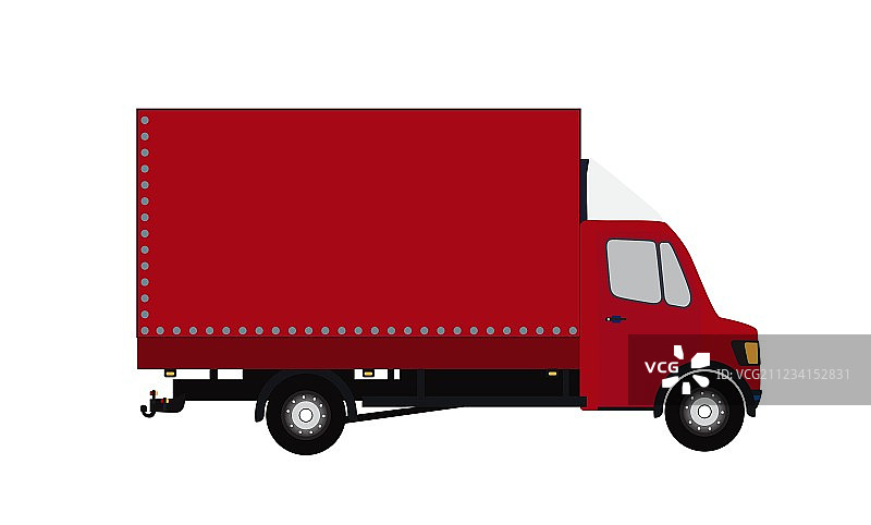 红色小卡车轮廓图片素材