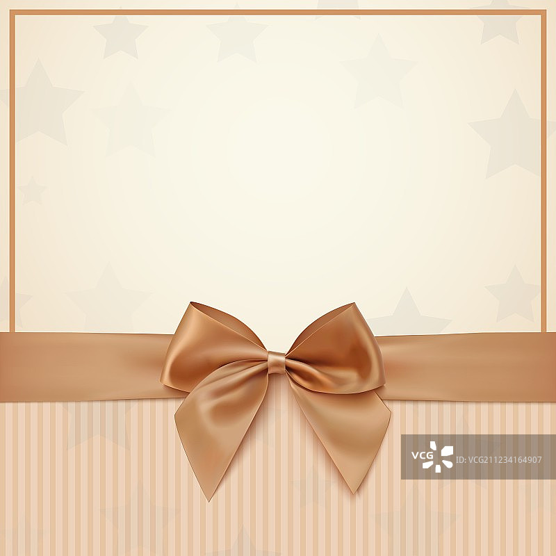 带金色蝴蝶结的复古贺卡模板图片素材