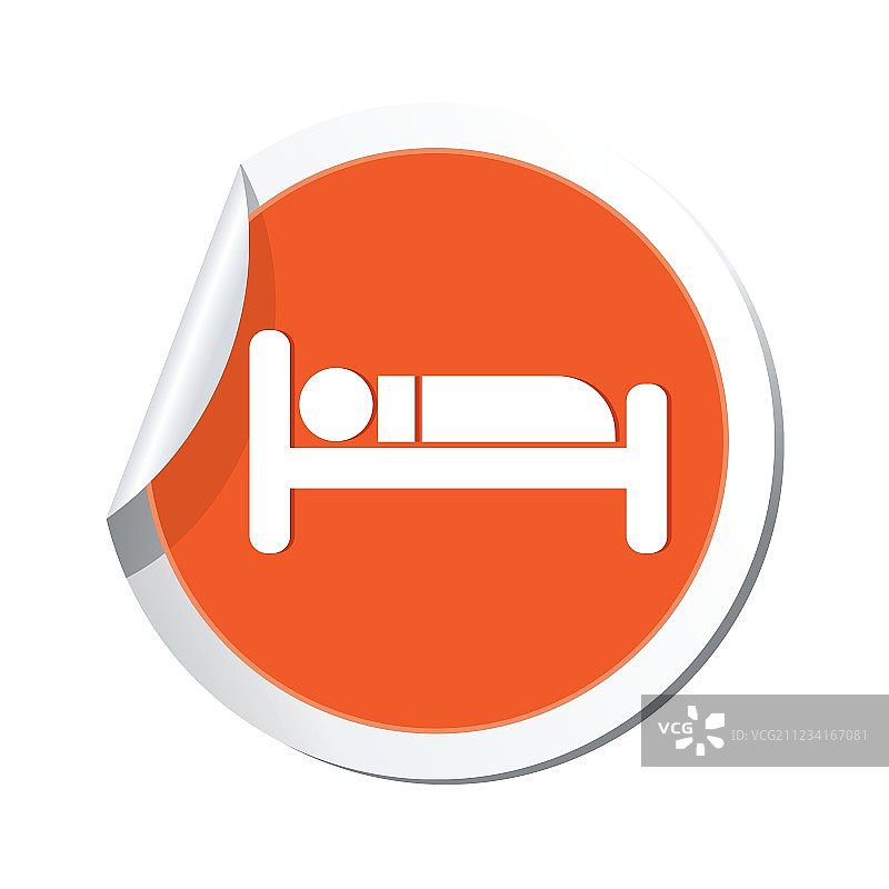 床 橙色标签图片素材