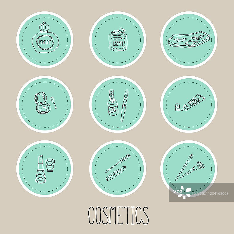 美容和化妆品图标贴纸图片素材