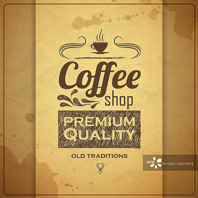 复古咖啡排版背景图片素材