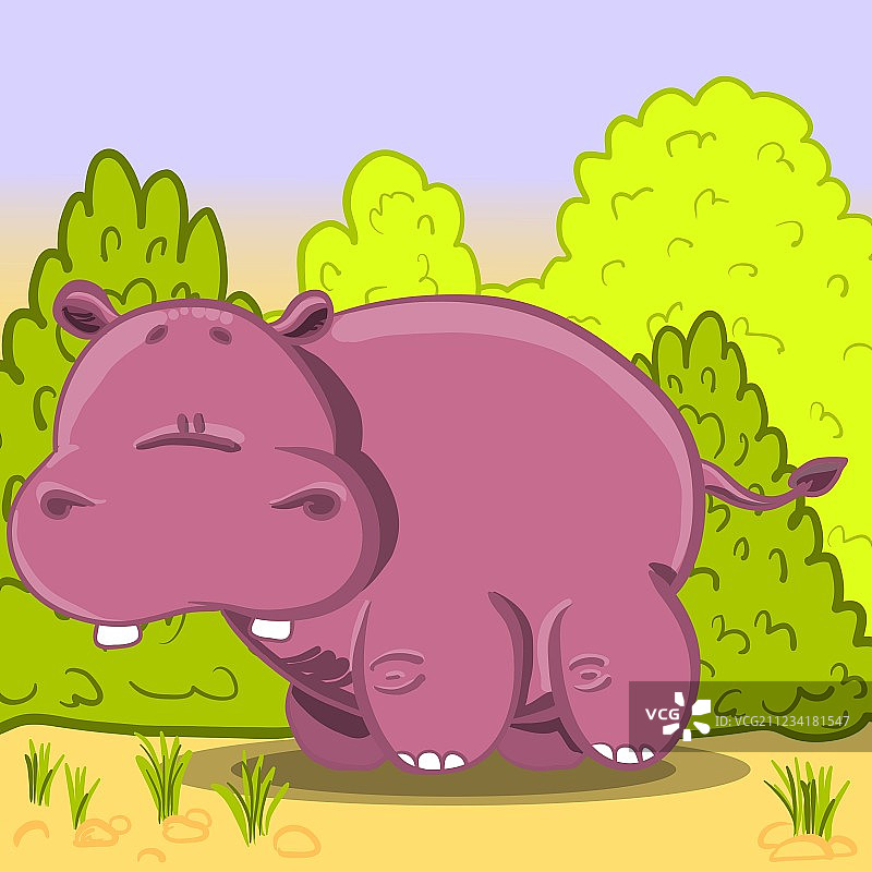 可爱卡通河马图片素材