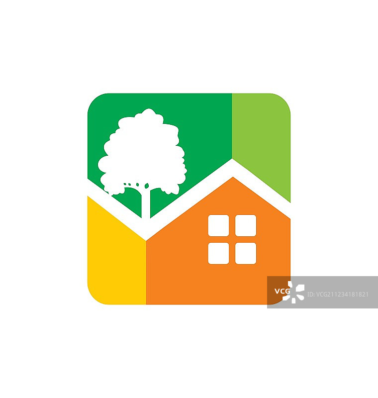 家庭花园生态图标logo图片素材