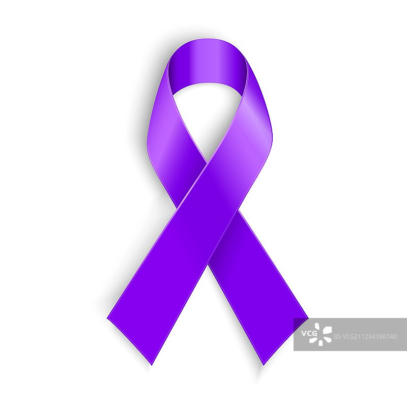 紫色丝带：霍奇金病标志图片素材
