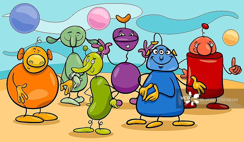 卡通奇幻角色群组图片素材