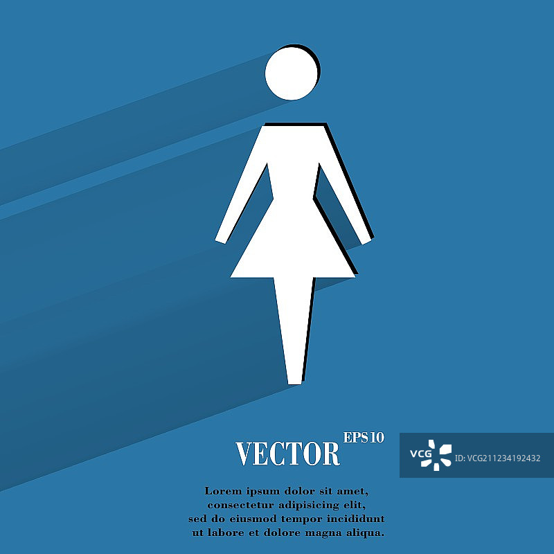 女洗手间扁平现代网页按钮图片素材