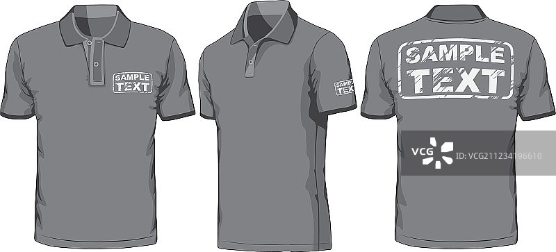 Polo衫正面、背面和侧面图图片素材