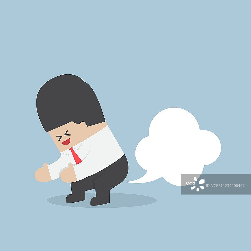 商人放屁，空白气球飞出图片素材