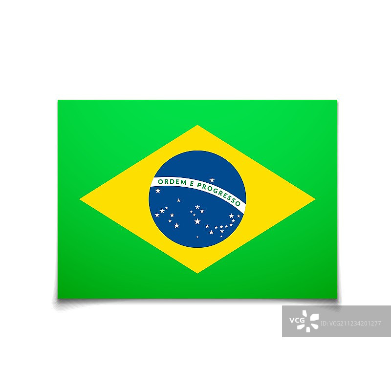 巴西国旗，隔离在白色背景上图片素材