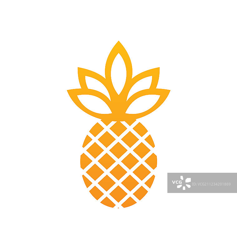 菠萝图标水果抽象标志图片素材
