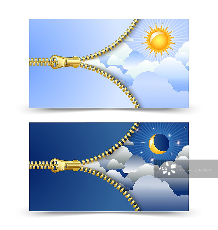 昼夜卡片图片素材