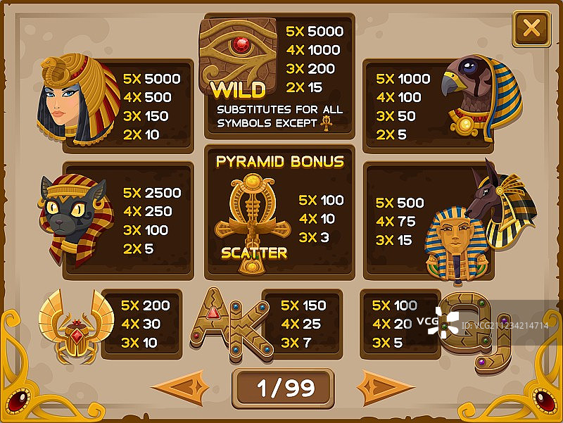 老虎机游戏信息界面图片素材