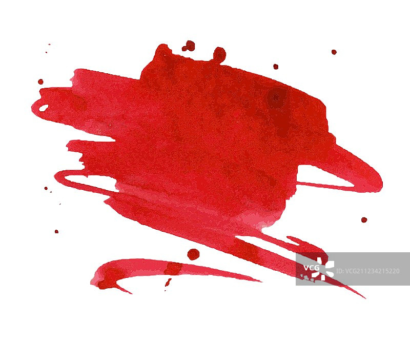 红色水彩污渍和水彩颜料图片素材