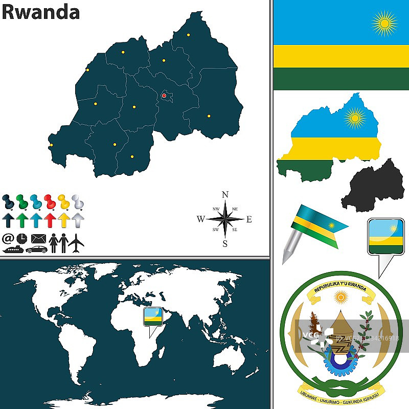 卢旺达地图图片素材