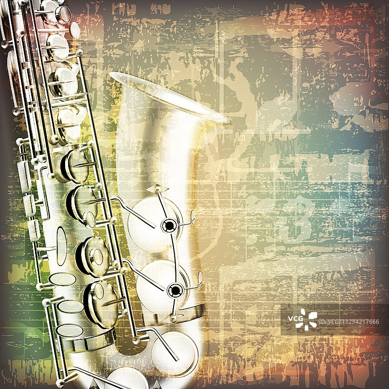 抽象Grunge复古音乐符号裂纹图片素材