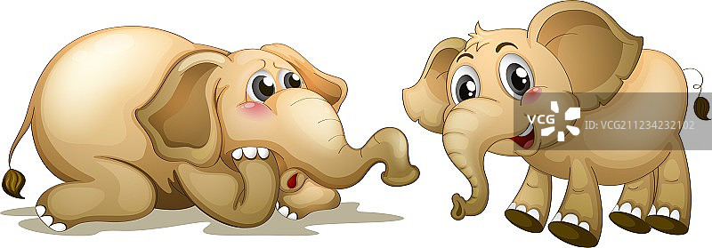 两只嬉戏的大象图片素材