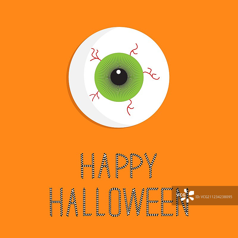 眼球血腥条纹万圣节快乐卡片图片素材