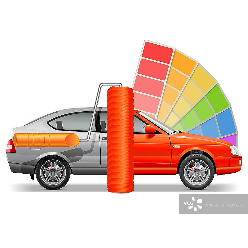 带有油漆刷的汽车图片素材