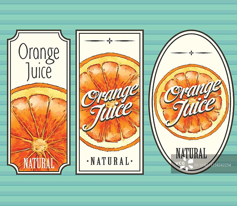 橙汁标签合集图片素材