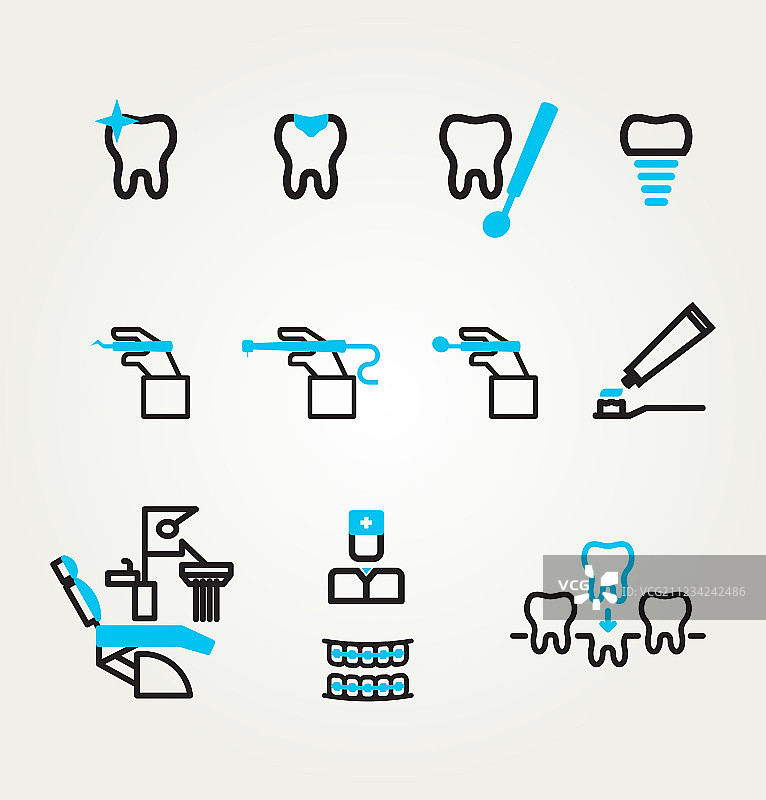 牙科图标反射主题图片素材