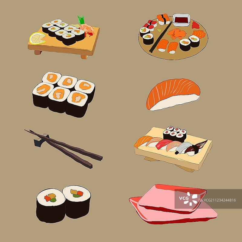 各种寿司拼盘图片素材