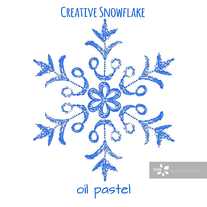 用油画棒手绘的雪花图片素材