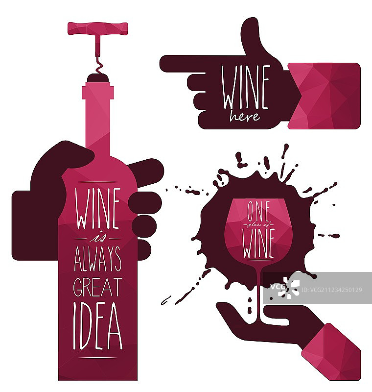 葡萄酒杯和酒瓶图片素材