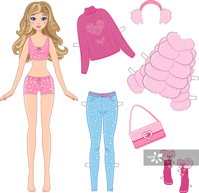 纸娃娃和衣服图片素材