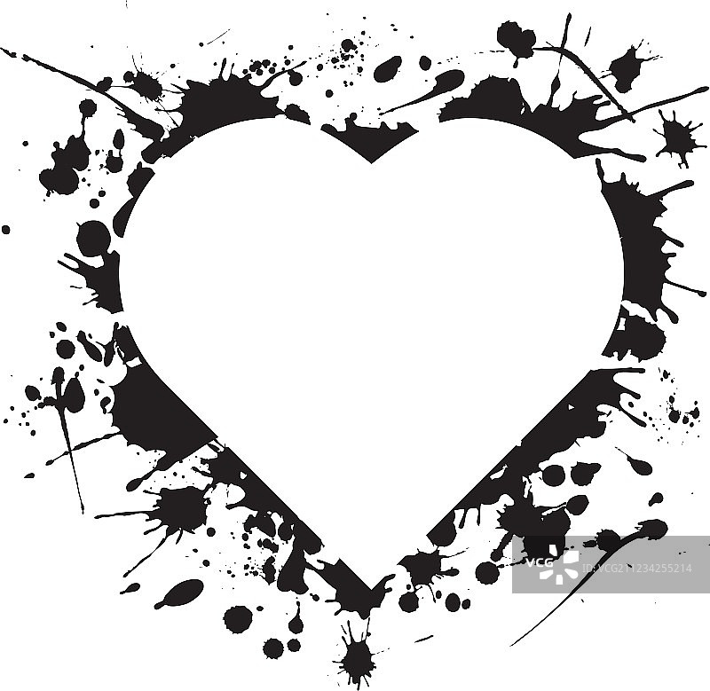 墨水爱心图片素材