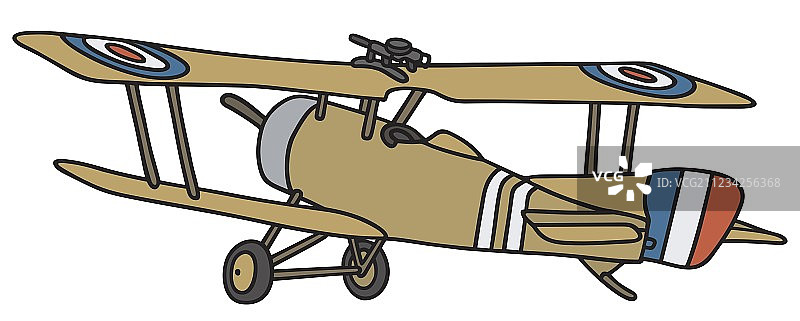 老式军用双翼飞机图片素材